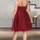 Ina A-line V-Neck Short/Mini Satin Homecoming Dress DEP0020542