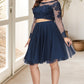 Leanna A-line Scoop Short/Mini Tulle Homecoming Dress DEP0020573