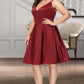 Ina A-line V-Neck Short/Mini Satin Homecoming Dress DEP0020542