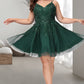 Cali A-line V-Neck Short/Mini Tulle Homecoming Dress DEP0020546