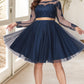 Leanna A-line Scoop Short/Mini Tulle Homecoming Dress DEP0020573