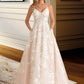 Alina Ball-Gown/Princess V-neck Court Train Tulle Lace Wedding Dress With Beading Pockets DEP0013679