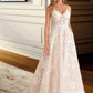 Alina Ball-Gown/Princess V-neck Court Train Tulle Lace Wedding Dress With Beading Pockets DEP0013679