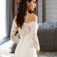 Madisyn Trumpet/Mermaid Off-the-Shoulder Court Train Wedding Dress With Lace DEP0013680