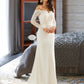 Madisyn Trumpet/Mermaid Off-the-Shoulder Court Train Wedding Dress With Lace DEP0013680