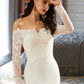 Madisyn Trumpet/Mermaid Off-the-Shoulder Court Train Wedding Dress With Lace DEP0013680