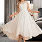 Juliette A-Line Scoop Neck Asymmetrical Chiffon Wedding Dress DEP0013683