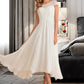 Juliette A-Line Scoop Neck Asymmetrical Chiffon Wedding Dress DEP0013683