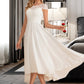 Juliette A-Line Scoop Neck Asymmetrical Chiffon Wedding Dress DEP0013683