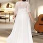 Alisson A-Line Scoop Neck Asymmetrical Chiffon Wedding Dress With Beading Sequins DEP0013686