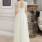 Chana A-Line Floor-Length Chiffon Lace Wedding Dress DEP0013687