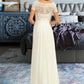 Meghan A-Line V-neck Floor-Length Chiffon Lace Wedding Dress With Lace DEP0013691