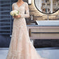 Laylah Trumpet/Mermaid V-neck Court Train Tulle Lace Wedding Dress DEP0013694