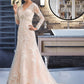 Laylah Trumpet/Mermaid V-neck Court Train Tulle Lace Wedding Dress DEP0013694