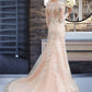 Laylah Trumpet/Mermaid V-neck Court Train Tulle Lace Wedding Dress DEP0013694