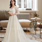 Harley Ball-Gown/Princess V-neck Chapel Train Tulle Wedding Dress With Beading Sequins DEP0013695