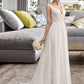 Nicole A-Line V-neck Court Train Chiffon Wedding Dress DEP0013701