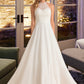 Helen A-Line High Neck Floor-Length Chiffon Wedding Dress DEP0013702