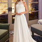 Helen A-Line High Neck Floor-Length Chiffon Wedding Dress DEP0013702