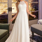 Helen A-Line High Neck Floor-Length Chiffon Wedding Dress DEP0013702