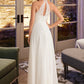 Helen A-Line High Neck Floor-Length Chiffon Wedding Dress DEP0013702