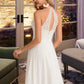 Helen A-Line High Neck Floor-Length Chiffon Wedding Dress DEP0013702