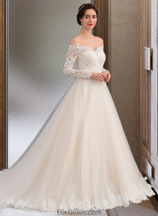 Gabriella Ball-Gown/Princess Chapel Train Tulle Lace Wedding Dress DEP0013704