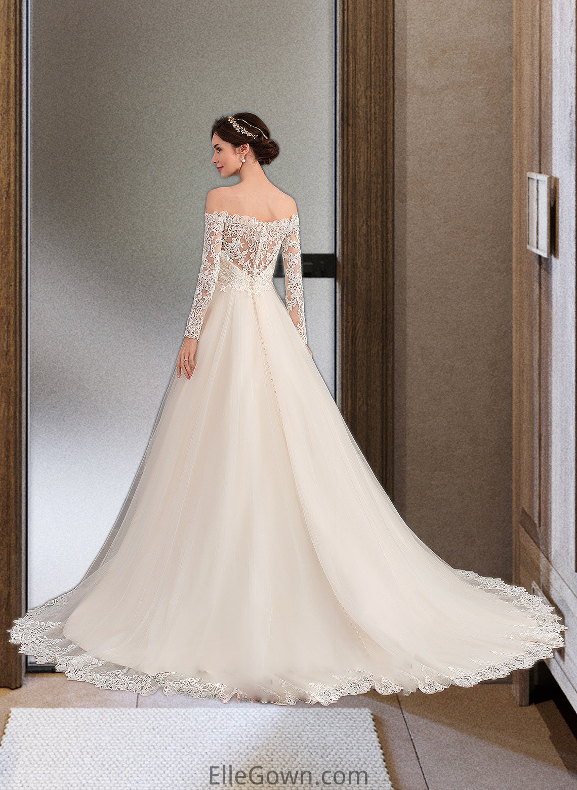 Gabriella Ball-Gown/Princess Chapel Train Tulle Lace Wedding Dress DEP0013704