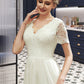 Roselyn A-Line V-neck Asymmetrical Wedding Dress With Lace DEP0013712