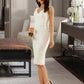 Toni Sheath/Column V-neck Knee-Length Wedding Dress DEP0013716