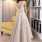 Haleigh A-Line V-neck Asymmetrical Tulle Lace Wedding Dress With Bow(s) DEP0013717