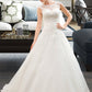 Angelina Ball-Gown/Princess Illusion Sweep Train Organza Tulle Wedding Dress With Beading Sequins DEP0013719