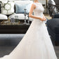 Angelina Ball-Gown/Princess Illusion Sweep Train Organza Tulle Wedding Dress With Beading Sequins DEP0013719