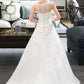 Angelina Ball-Gown/Princess Illusion Sweep Train Organza Tulle Wedding Dress With Beading Sequins DEP0013719