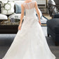 Angelina Ball-Gown/Princess Illusion Sweep Train Organza Tulle Wedding Dress With Beading Sequins DEP0013719