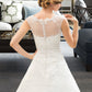 Angelina Ball-Gown/Princess Illusion Sweep Train Organza Tulle Wedding Dress With Beading Sequins DEP0013719