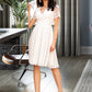 Ellen A-Line V-neck Knee-Length Chiffon Wedding Dress With Lace DEP0013720