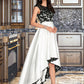 Mia Ball-Gown/Princess Scoop Neck Asymmetrical Satin Wedding Dress DEP0013728