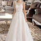 Denise Ball-Gown/Princess Scoop Neck Court Train Tulle Wedding Dress With Beading Sequins DEP0013730