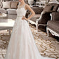 Denise Ball-Gown/Princess Scoop Neck Court Train Tulle Wedding Dress With Beading Sequins DEP0013730