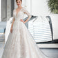 Annika Ball-Gown/Princess V-neck Chapel Train Tulle Wedding Dress DEP0013735