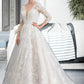 Annika Ball-Gown/Princess V-neck Chapel Train Tulle Wedding Dress DEP0013735