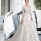 Annika Ball-Gown/Princess V-neck Chapel Train Tulle Wedding Dress DEP0013735