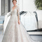 Annika Ball-Gown/Princess V-neck Chapel Train Tulle Wedding Dress DEP0013735