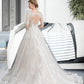 Annika Ball-Gown/Princess V-neck Chapel Train Tulle Wedding Dress DEP0013735