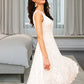 Nell A-Line V-neck Knee-Length Wedding Dress DEP0013743