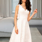 Nell A-Line V-neck Knee-Length Wedding Dress DEP0013743