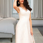 Nell A-Line V-neck Knee-Length Wedding Dress DEP0013743