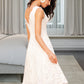 Nell A-Line V-neck Knee-Length Wedding Dress DEP0013743