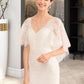 Shelby Trumpet/Mermaid V-neck Court Train Wedding Dress With Sash DEP0013744